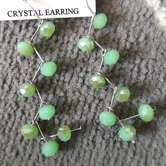 New Beaded Zig Zag Dangle Earrings - Picture 7 of 16